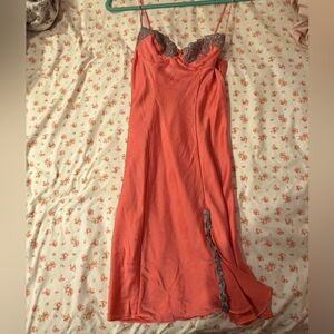victoria’s secret pink and grey slip dress